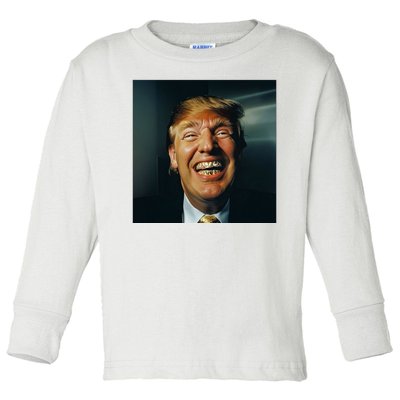 Donald Trump Grillz Teeth Toddler Long Sleeve Shirt