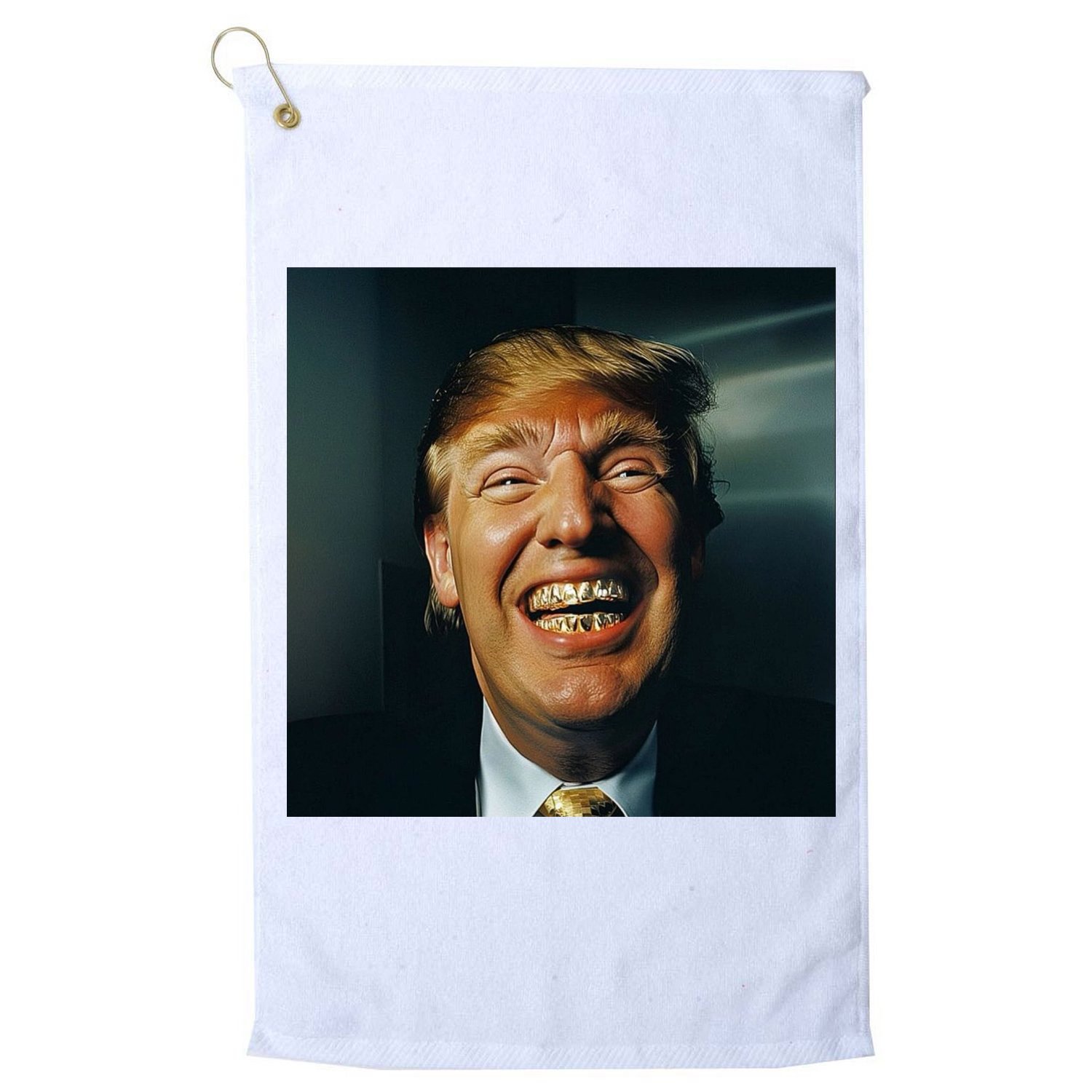 Donald Trump Grillz Teeth Golf Towel