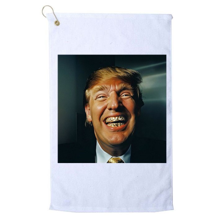 Donald Trump Grillz Teeth Platinum Collection Golf Towel