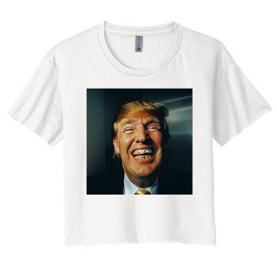 Donald Trump Grillz Teeth Women's Crop Top Tee