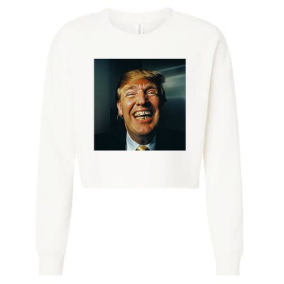 Donald Trump Grillz Teeth Cropped Pullover Crew