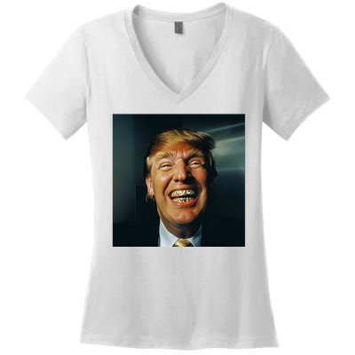 Donald Trump Grillz Teeth Women's V-Neck T-Shirt