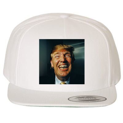 Donald Trump Grillz Teeth Wool Snapback Cap