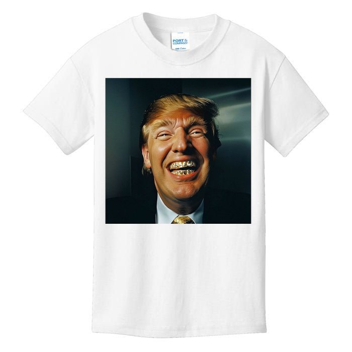 Donald Trump Grillz Teeth Kids T-Shirt