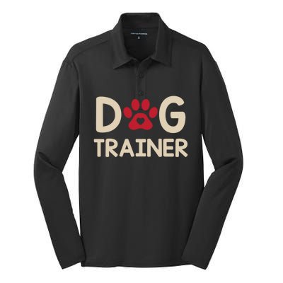 Dog Trainer Gift Silk Touch Performance Long Sleeve Polo