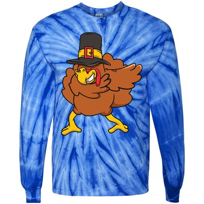 Dabbing Turkey Gift Tie-Dye Long Sleeve Shirt