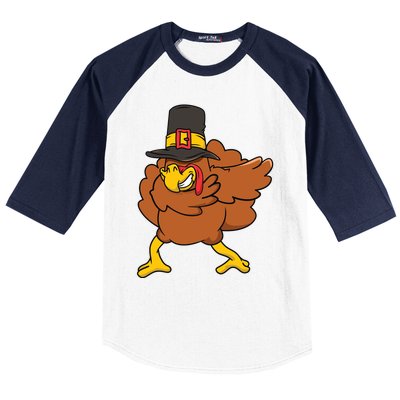 Dabbing Turkey Gift Baseball Sleeve Shirt