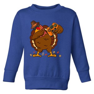 Dabbing Turkey Gaming Thanksgiving Turkey Playing Video Game Cool Gift Toddler Sweatshirt