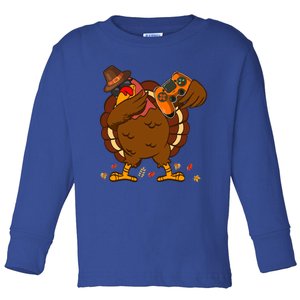 Dabbing Turkey Gaming Thanksgiving Turkey Playing Video Game Cool Gift Toddler Long Sleeve Shirt