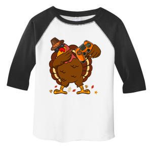 Dabbing Turkey Gaming Thanksgiving Turkey Playing Video Game Cool Gift Toddler Fine Jersey T-Shirt