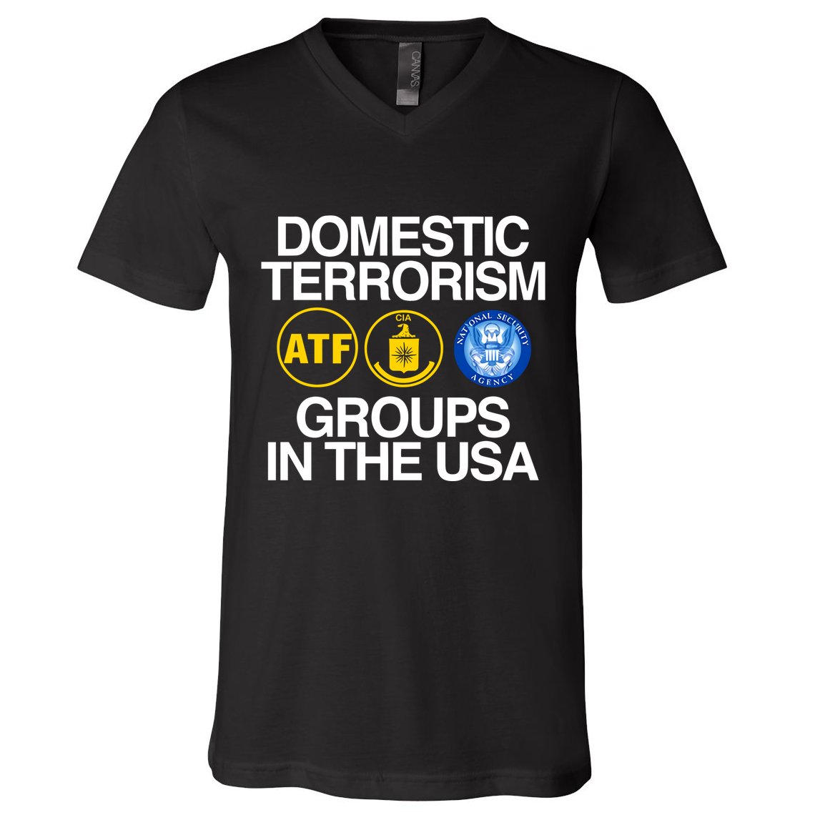 Domestic Terrorism Groups In The Usa V-Neck T-Shirt