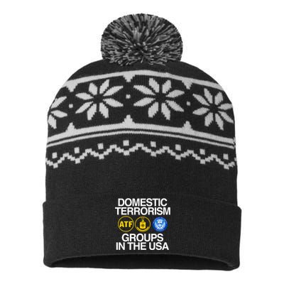 Domestic Terrorism Groups In The Usa USA-Made Snowflake Beanie