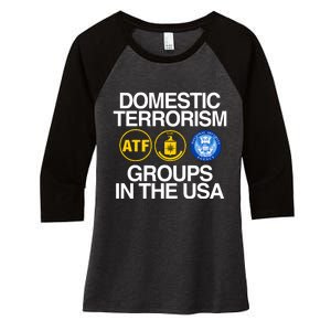 Domestic Terrorism Groups In The Usa Women's Tri-Blend 3/4-Sleeve Raglan Shirt