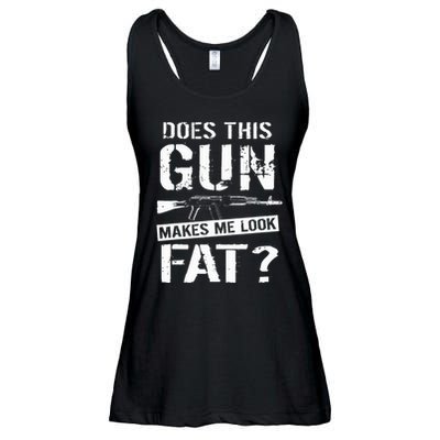 Does This Gun Make Me Look Fat  Funny Gun Nut Joke Sayings  Ladies Essential Flowy Tank