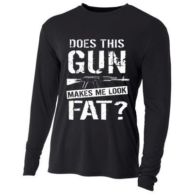 Does This Gun Make Me Look Fat  Funny Gun Nut Joke Sayings  Cooling Performance Long Sleeve Crew
