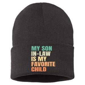 retro My Son In Law Is My Favorite Child Sustainable Knit Beanie