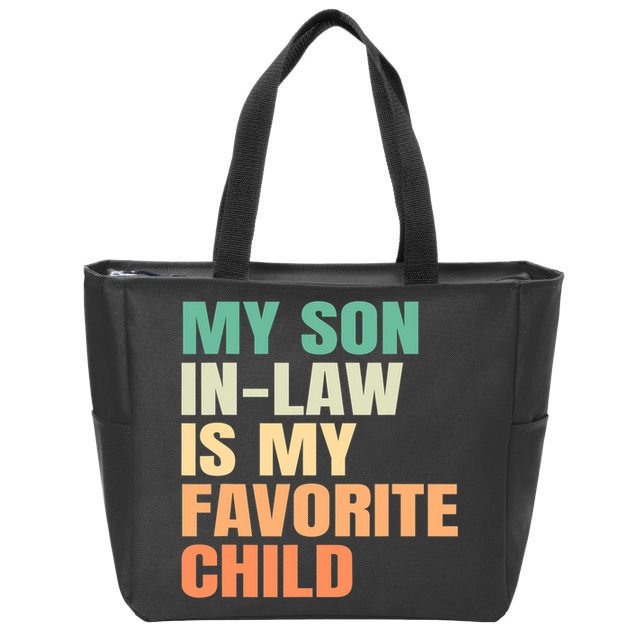 retro My Son In Law Is My Favorite Child Zip Tote Bag