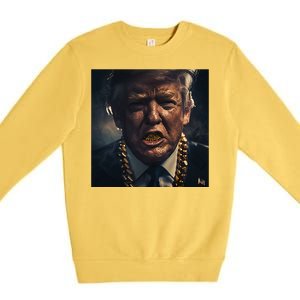 Donald Trump Gold Grillz Premium Crewneck Sweatshirt