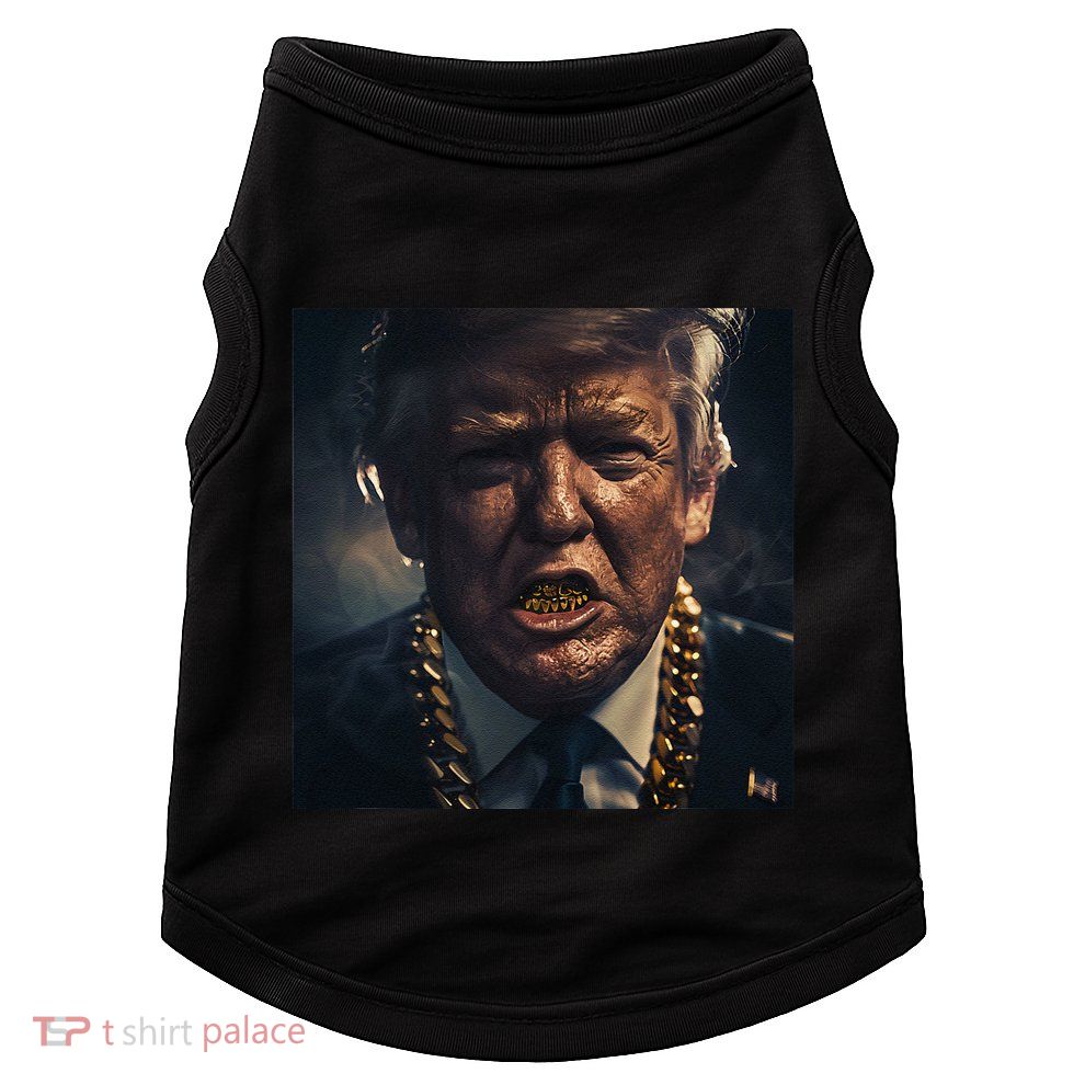 Donald Trump Gold Grillz Doggie Tank