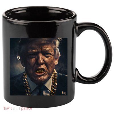 Donald Trump Gold Grillz 11oz C Handle Ceramic Mug