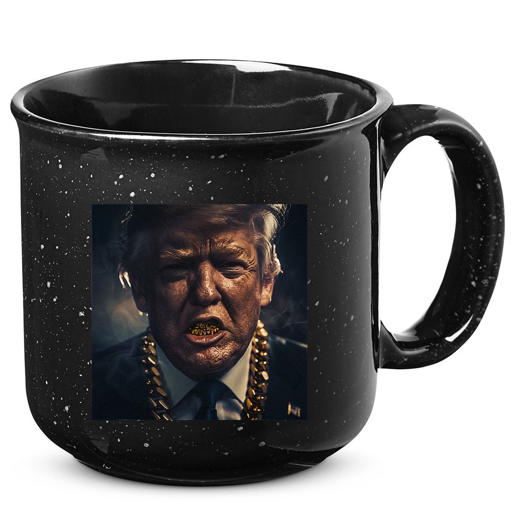 Donald Trump Gold Grillz 15oz Campfire Ceramic Mug