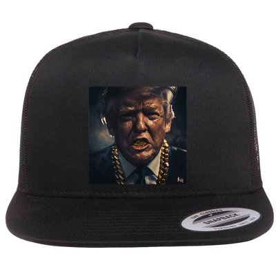 Donald Trump Gold Grillz Flatbill Hat