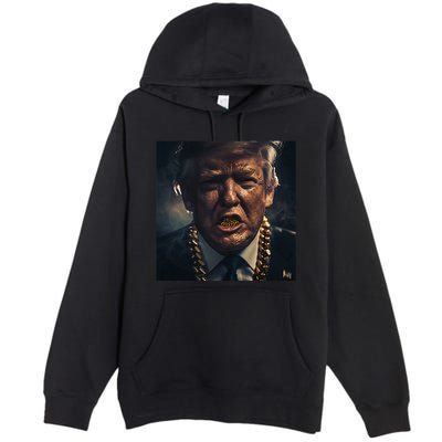 Donald Trump Gold Grillz Premium Pullover Hoodie
