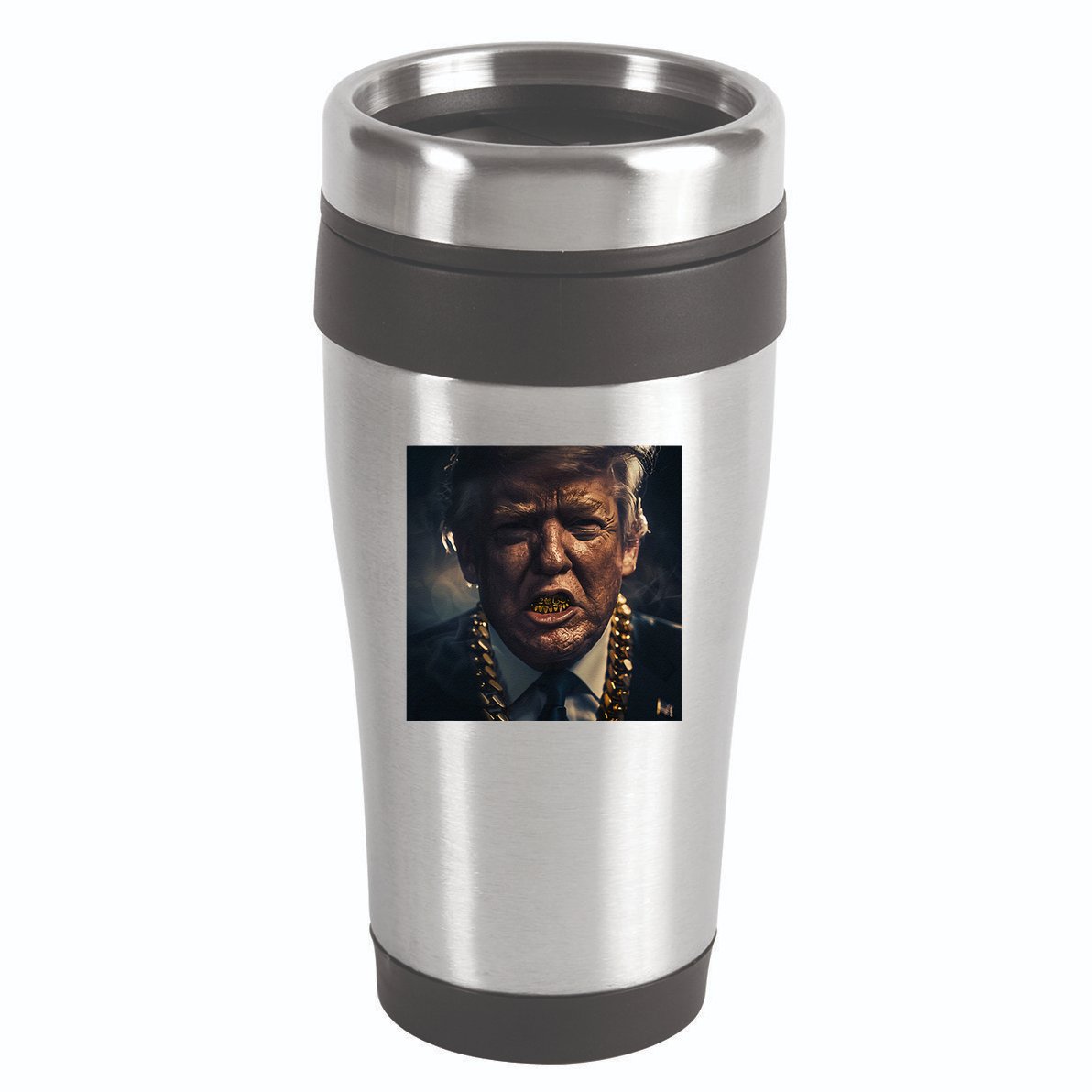 Donald Trump Gold Grillz 16oz Travel Tumbler