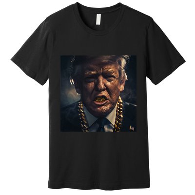 Donald Trump Gold Grillz Premium T-Shirt