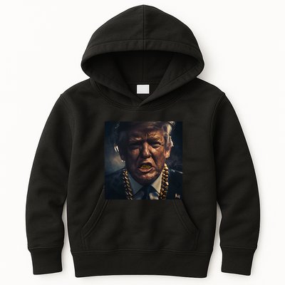 Donald Trump Gold Grillz Kids Hoodie