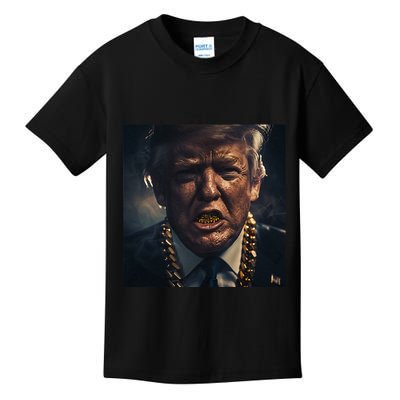 Donald Trump Gold Grillz Kids T-Shirt