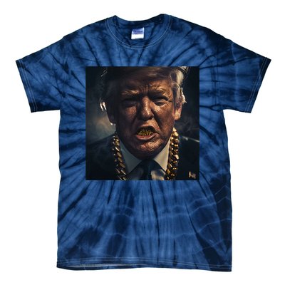 Donald Trump Gold Grillz Tie-Dye T-Shirt