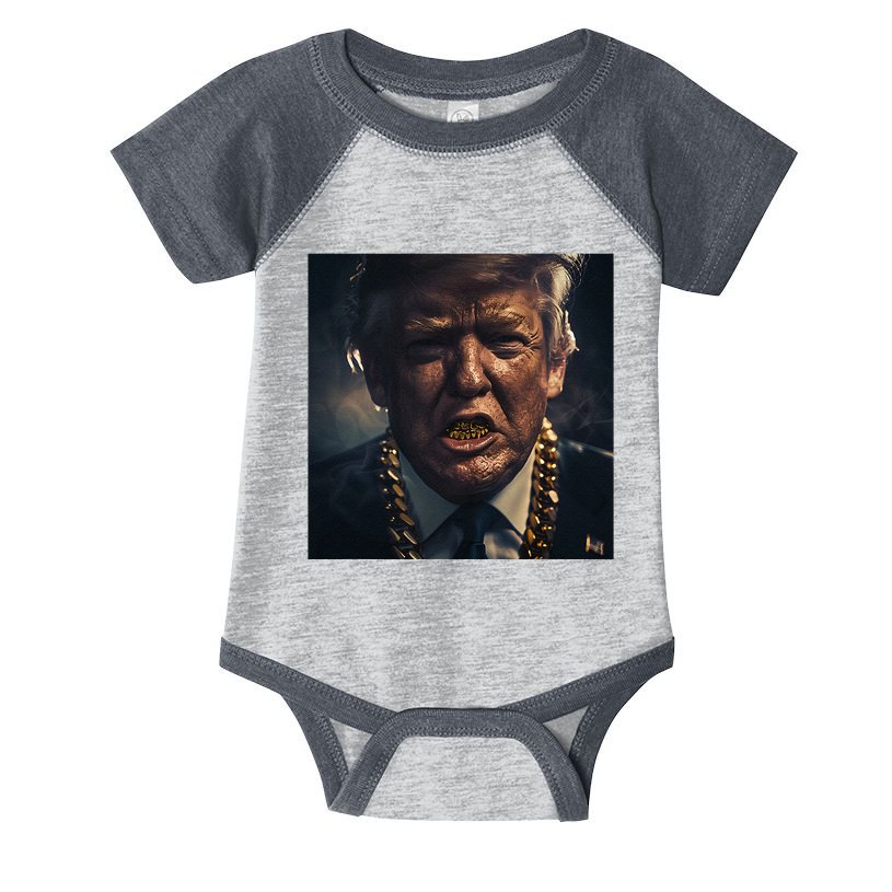 Donald Trump Gold Grillz Infant Baby Jersey Bodysuit