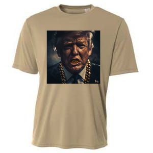 Donald Trump Gold Grillz Cooling Performance Crew T-Shirt