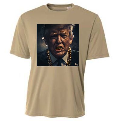 Donald Trump Gold Grillz Cooling Performance Crew T-Shirt