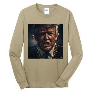 Donald Trump Gold Grillz Tall Long Sleeve T-Shirt