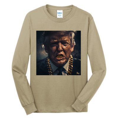 Donald Trump Gold Grillz Tall Long Sleeve T-Shirt