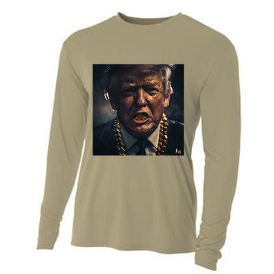 Donald Trump Gold Grillz Cooling Performance Long Sleeve Crew
