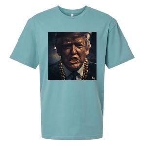 Donald Trump Gold Grillz Sueded Cloud Jersey T-Shirt