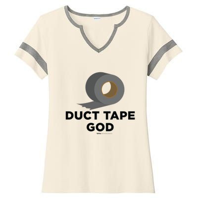 Duct Tape God Handy And Carpenter Gift Ladies Halftime Notch Neck Tee