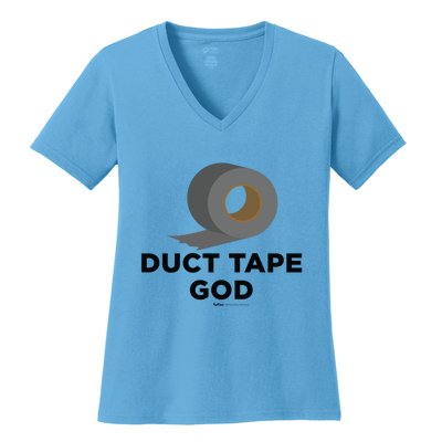 Duct Tape God Handy And Carpenter Gift Women's V-Neck T-Shirt