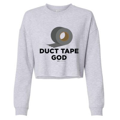 Duct Tape God Handy And Carpenter Gift Cropped Pullover Crew