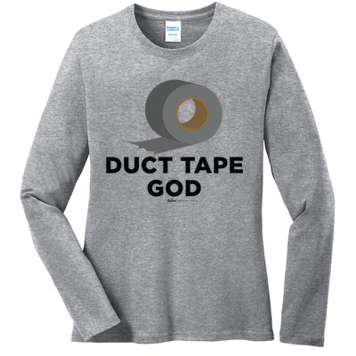 Duct Tape God Handy And Carpenter Gift Ladies Long Sleeve Shirt