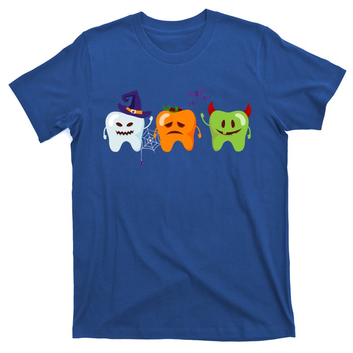 Dentist Teeth Ghost Pumpkin Witch Cute Dental Halloween Gift T-Shirt