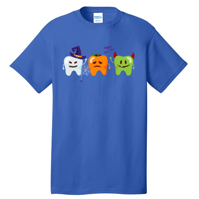 Dentist Teeth Ghost Pumpkin Witch Cute Dental Halloween Gift Tall T-Shirt