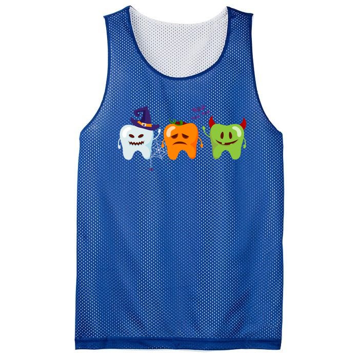 Dentist Teeth Ghost Pumpkin Witch Cute Dental Halloween Gift Mesh Reversible Basketball Jersey Tank