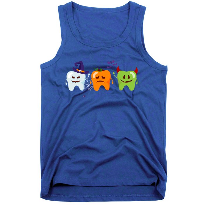 Dentist Teeth Ghost Pumpkin Witch Cute Dental Halloween Gift Tank Top