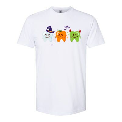 Dentist Teeth Ghost Pumpkin Witch Cute Dental Halloween Gift Softstyle CVC T-Shirt