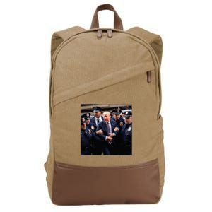 Donald Trump Getting Arrested Meme Cotton Canvas Backpack