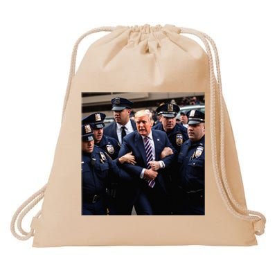 Donald Trump Getting Arrested Meme Drawstring Bag